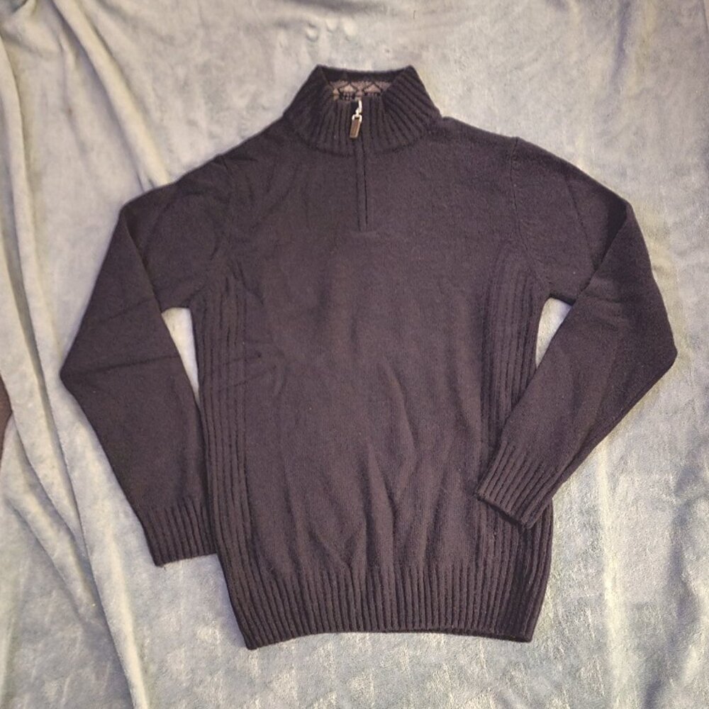 Dark blue Daniele Blasi half-zip sweater Size S like new